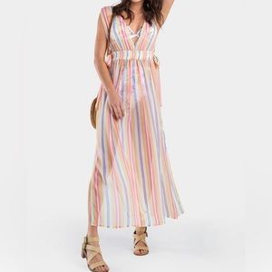 Francesca Rainbow Stripes Maxi Coverup in size small. Never used but has no tag.